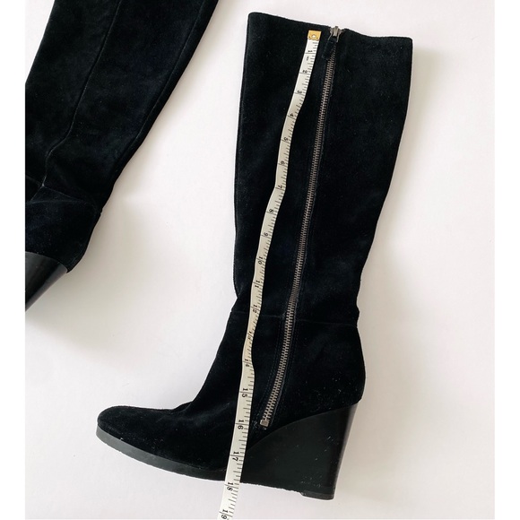 FRANCO SARTO 6.5 Black Suede Wedge Boots - Picture 8 of 11